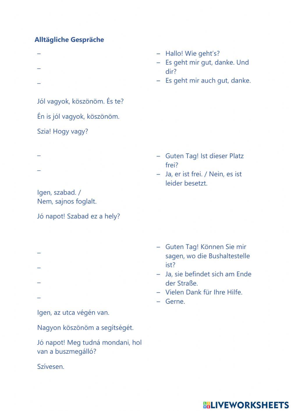 Alltägliche Gespräche Üben