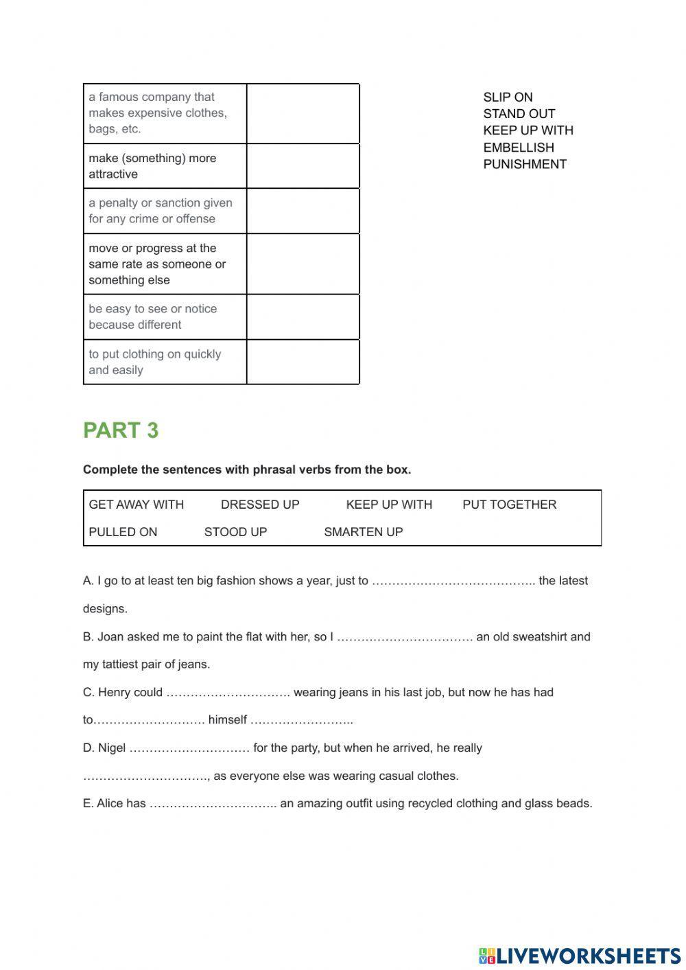 Revision vocabulary fashion and advertisement