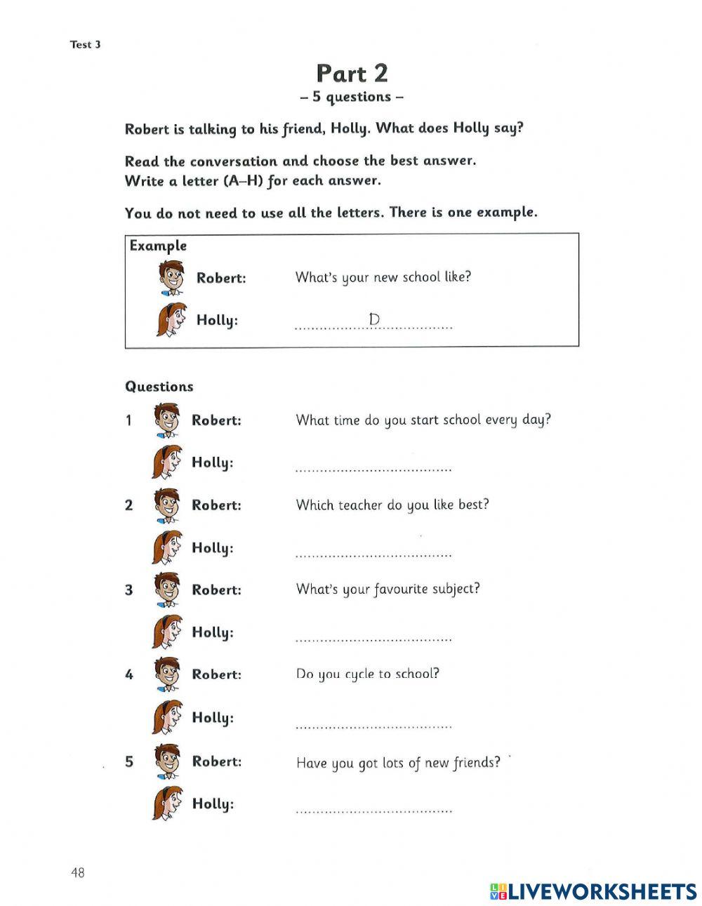 Test 3 flyers 4 reading