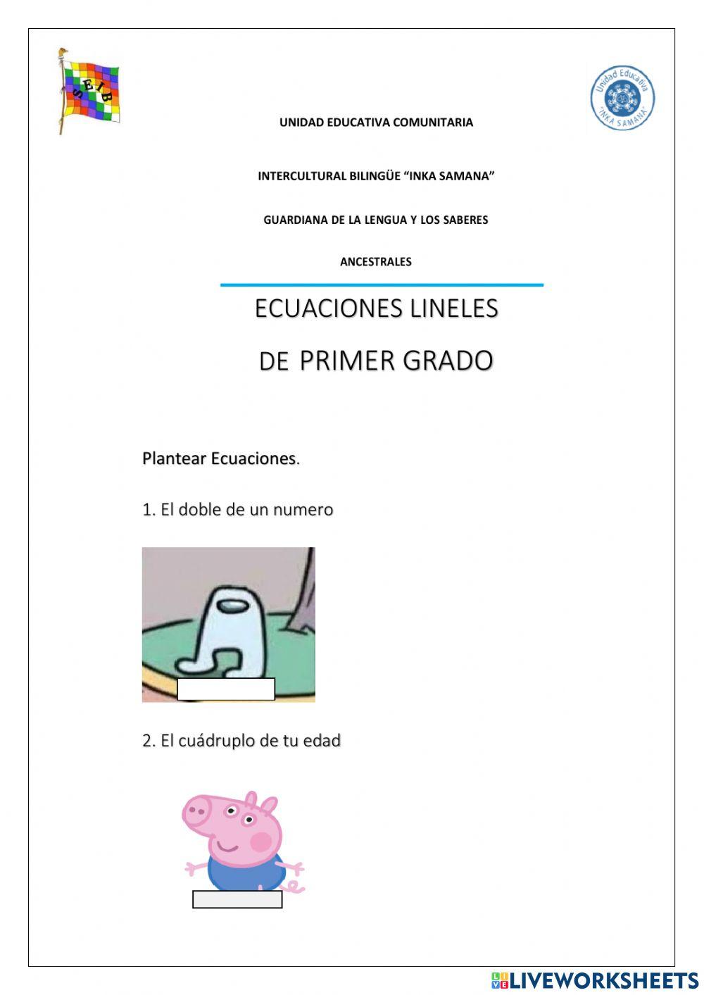 Inecuacones lineales