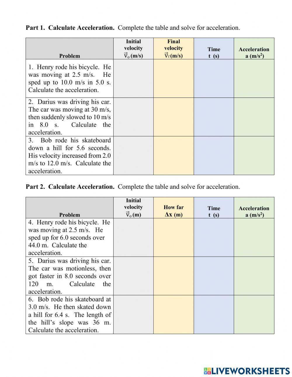 Sp2023 Acceleration & Velocity Calculations
