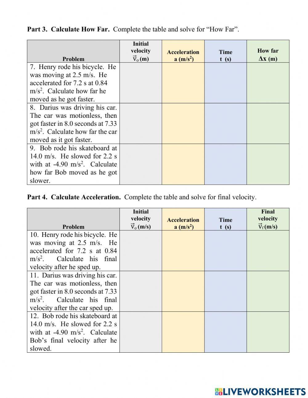 Sp2023 Acceleration & Velocity Calculations