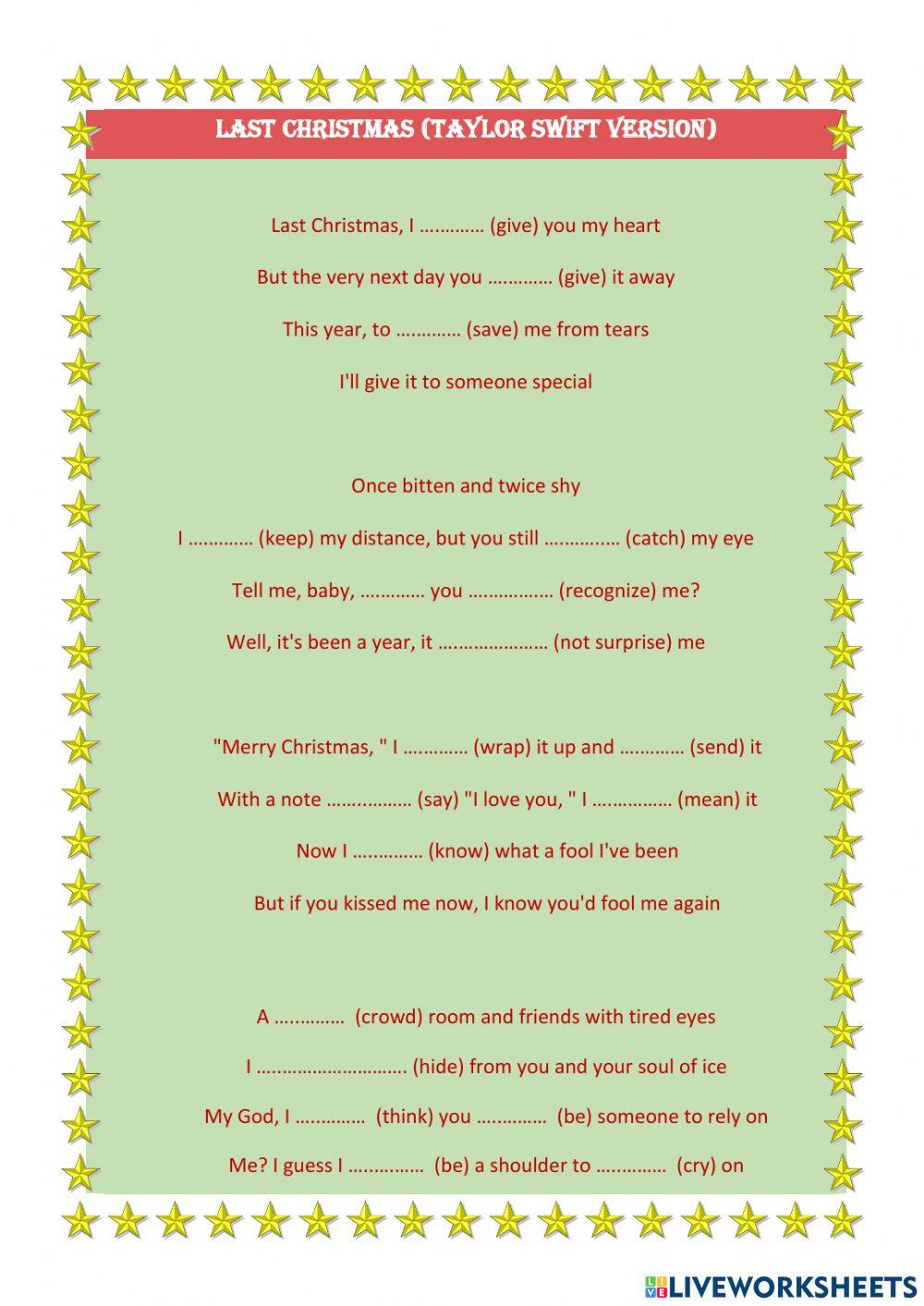 Last Christmas gap filling