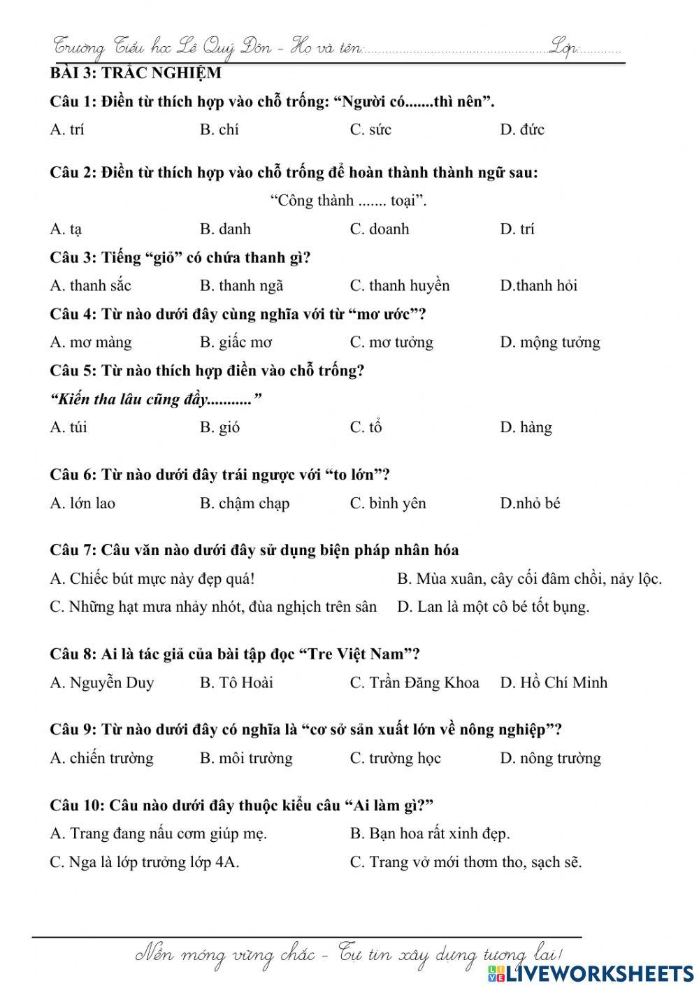 Trạng nguyên Tiếng Việt