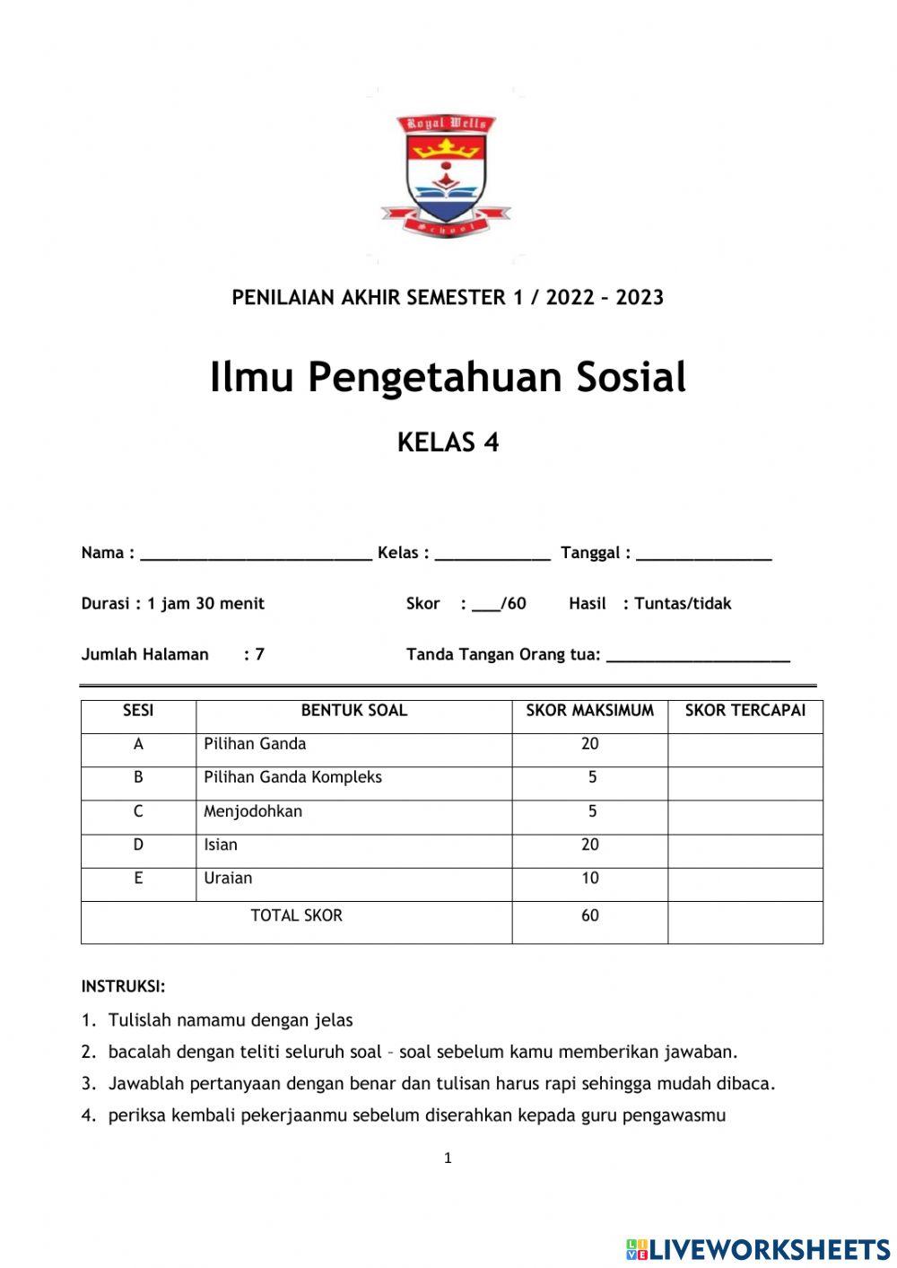 REMEDIAL PAS1 IPS Kelas 4