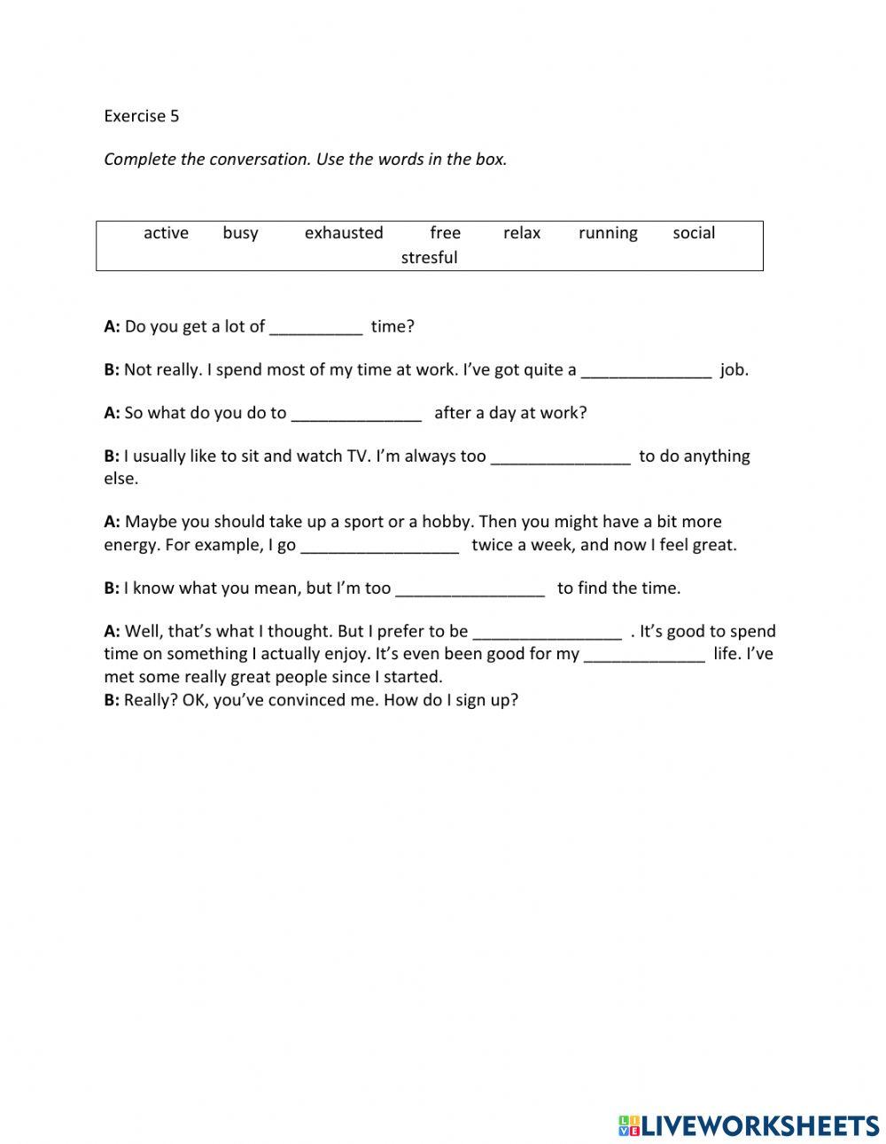 IE2, Unit 2, Vocabulary And Grammar, Exercise 5