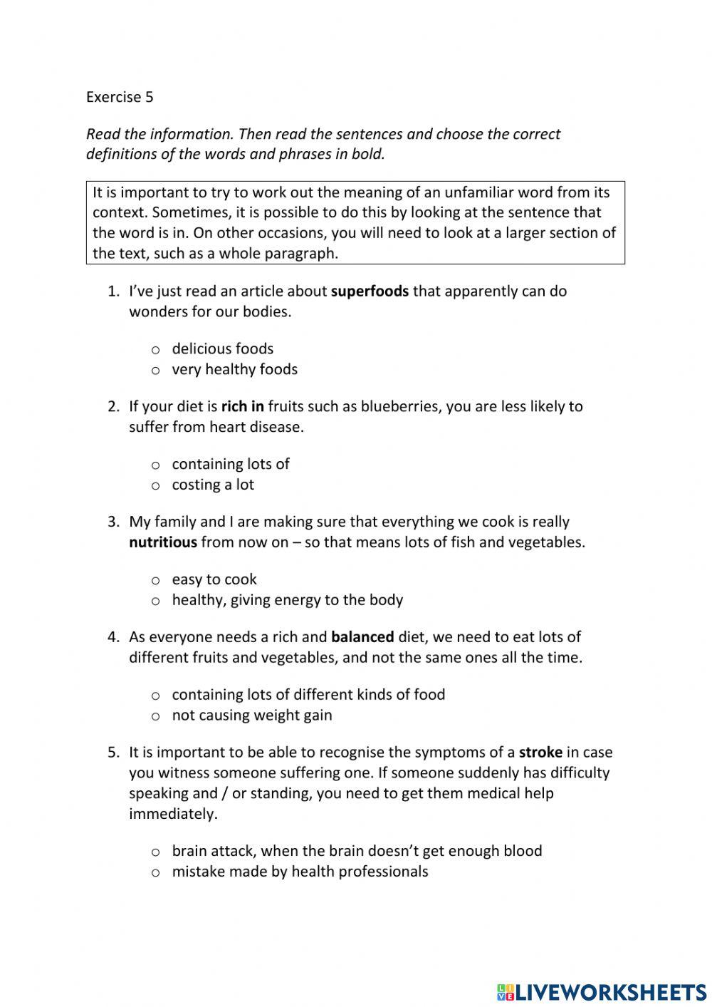 IE3, Unit 2, Reading, Exercise 5