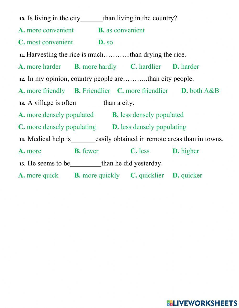 Comparative with ajectives
