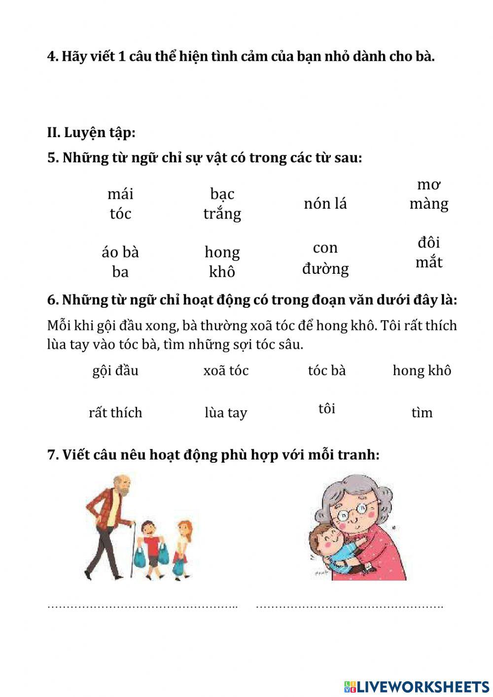 Phiếu Bài Tập Tiếng Việt - Tuần 16
