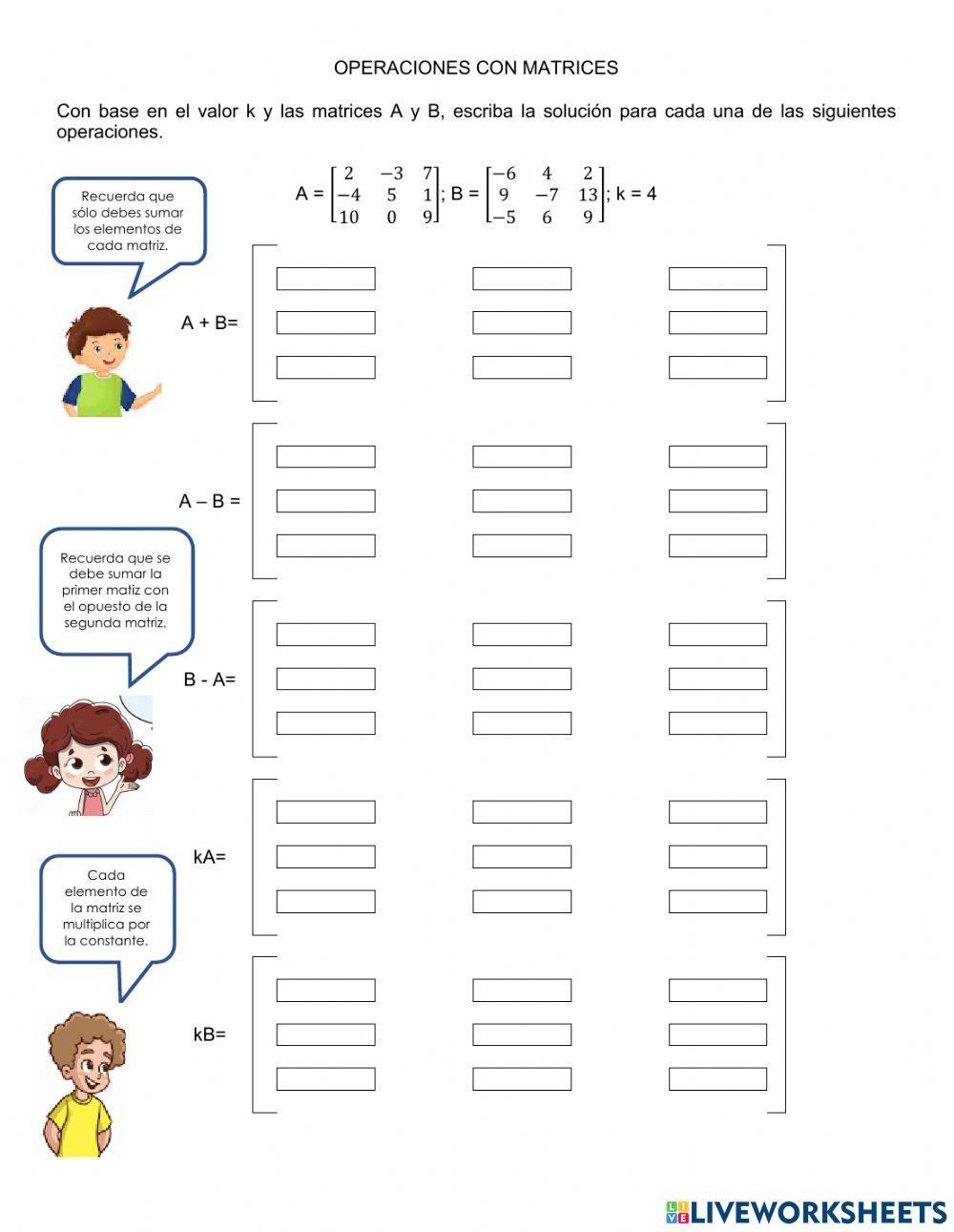 Operaciones con matrices