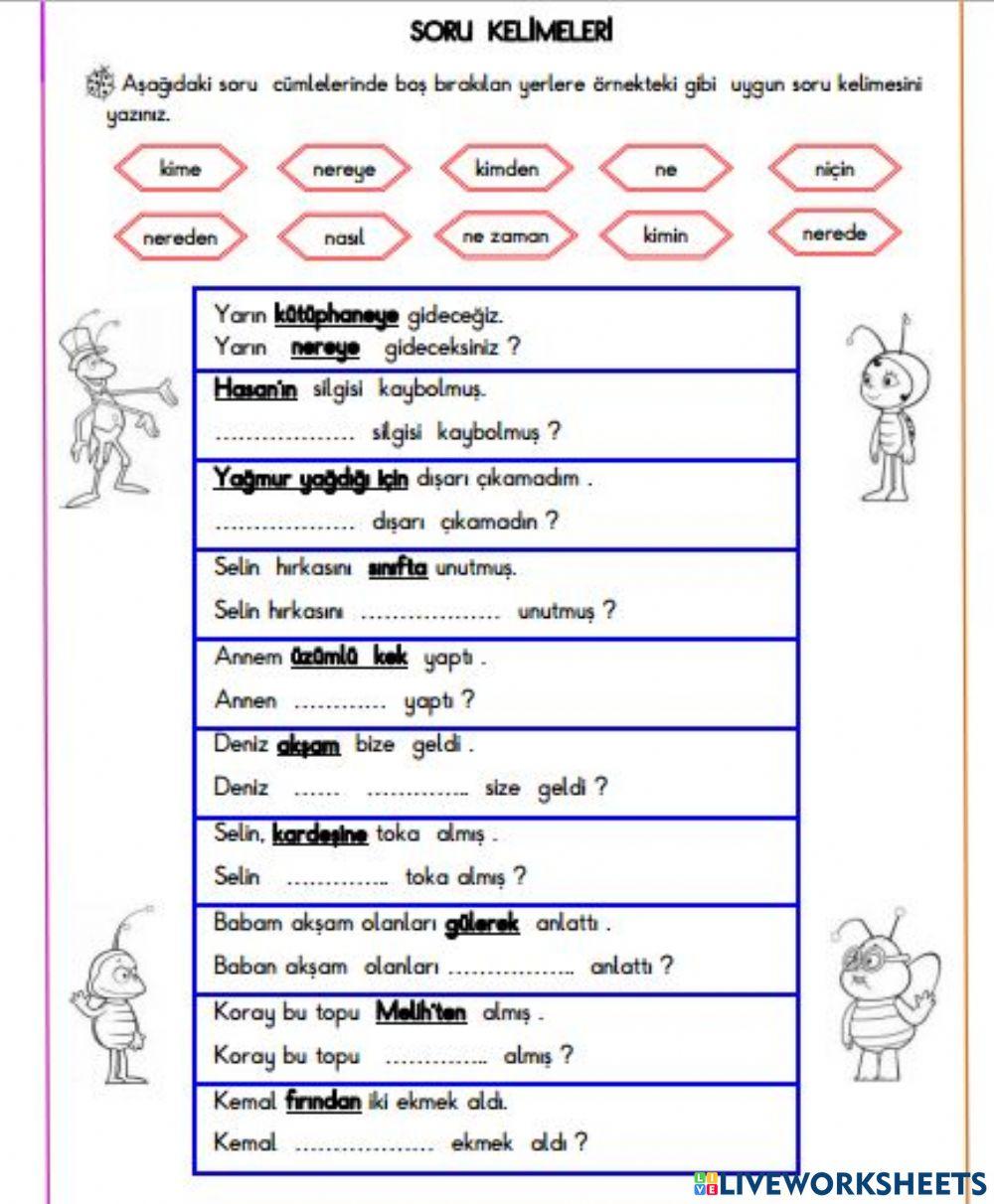 Soru Kelimeleri!!!???