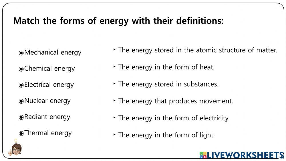 Energy revision - Worksheets
