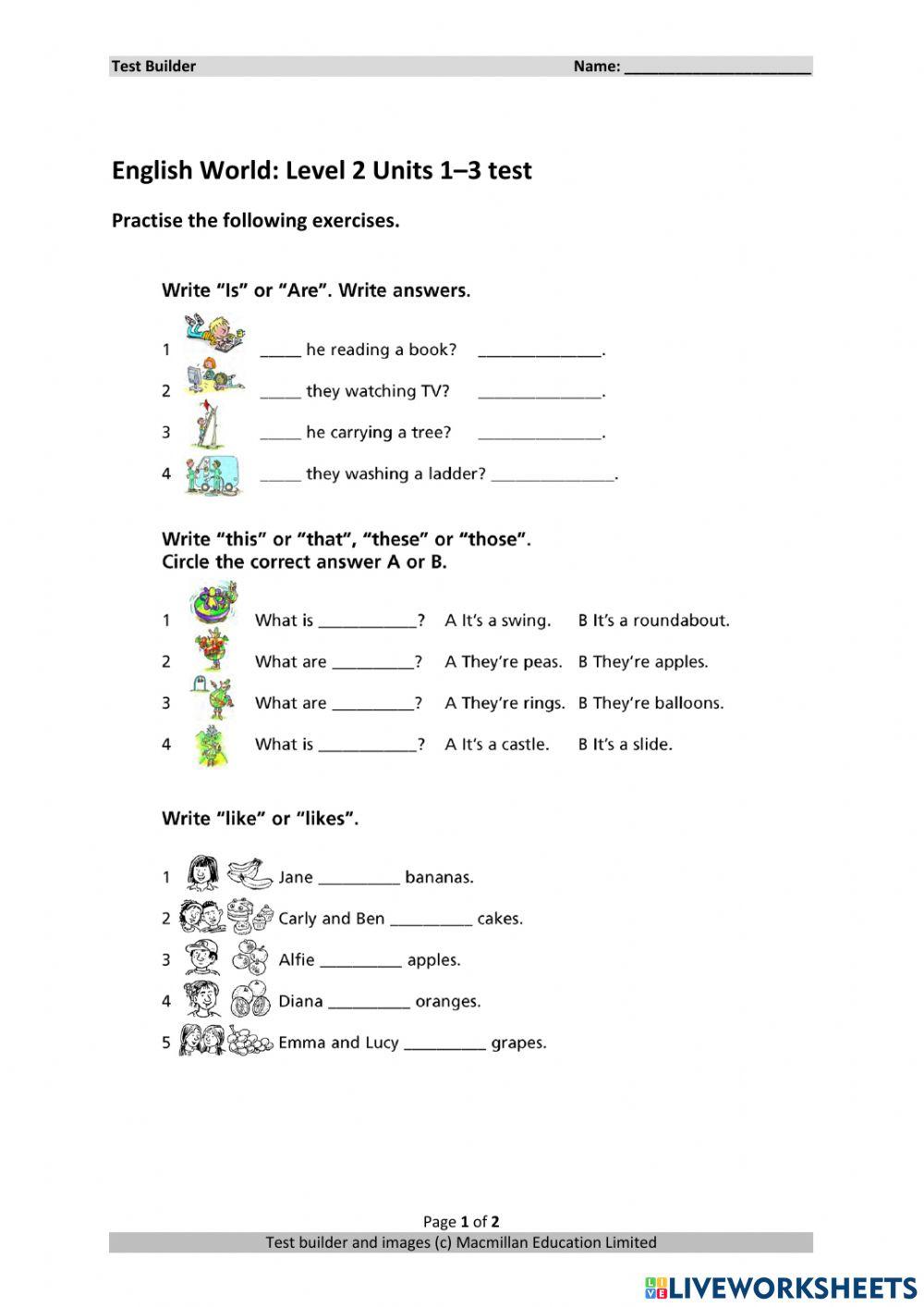 English World2 Units 1–3