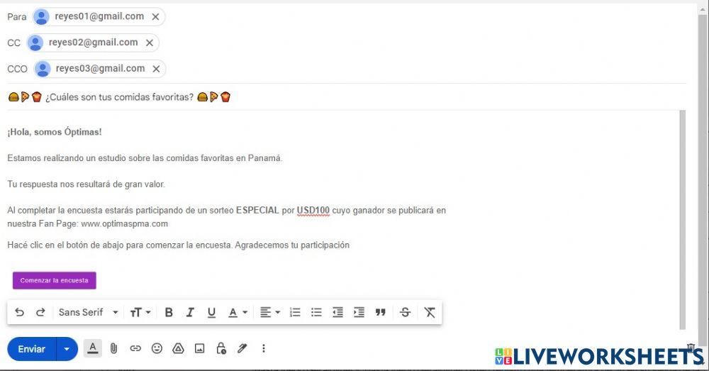 Partes de un correo electrónico