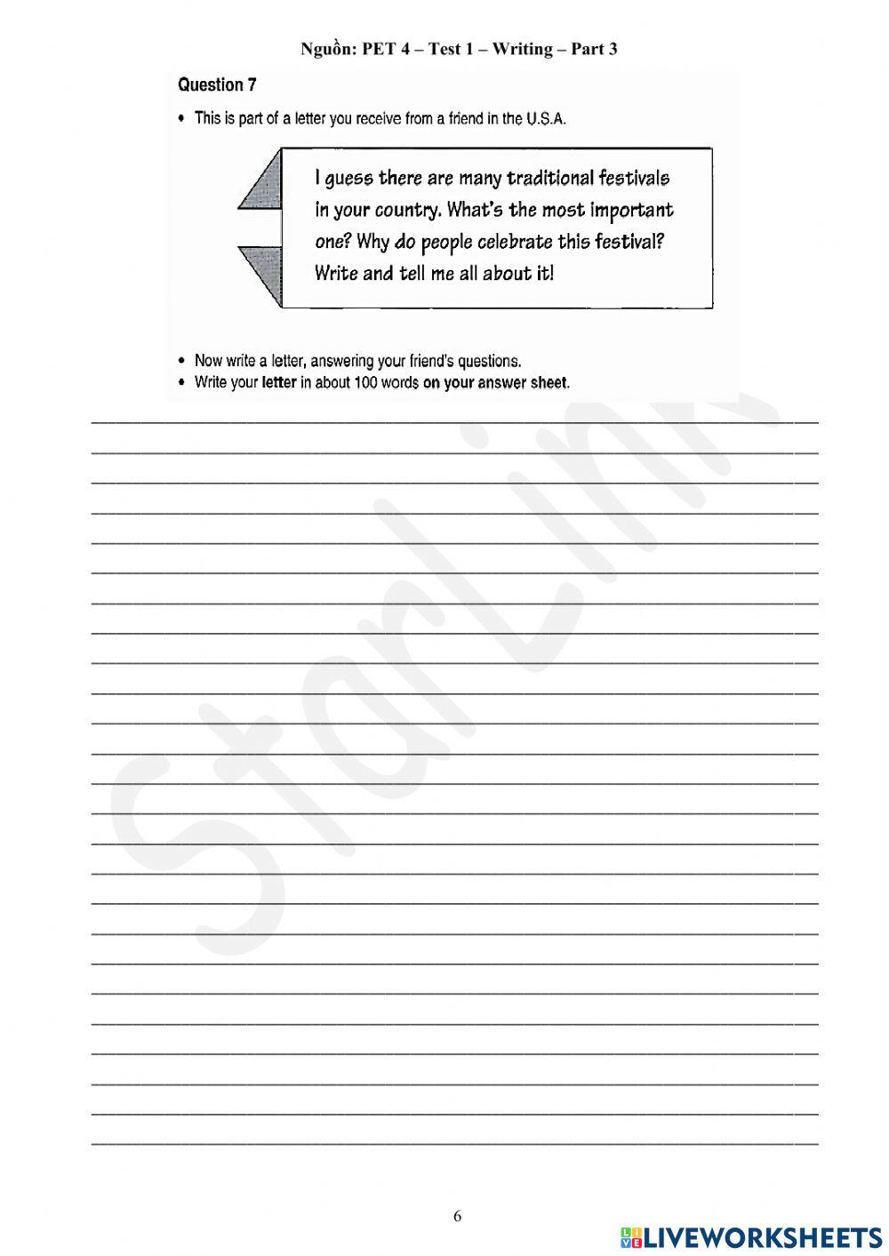 Foreign Teacher-S6-WEEK 19-PET PRACTICE