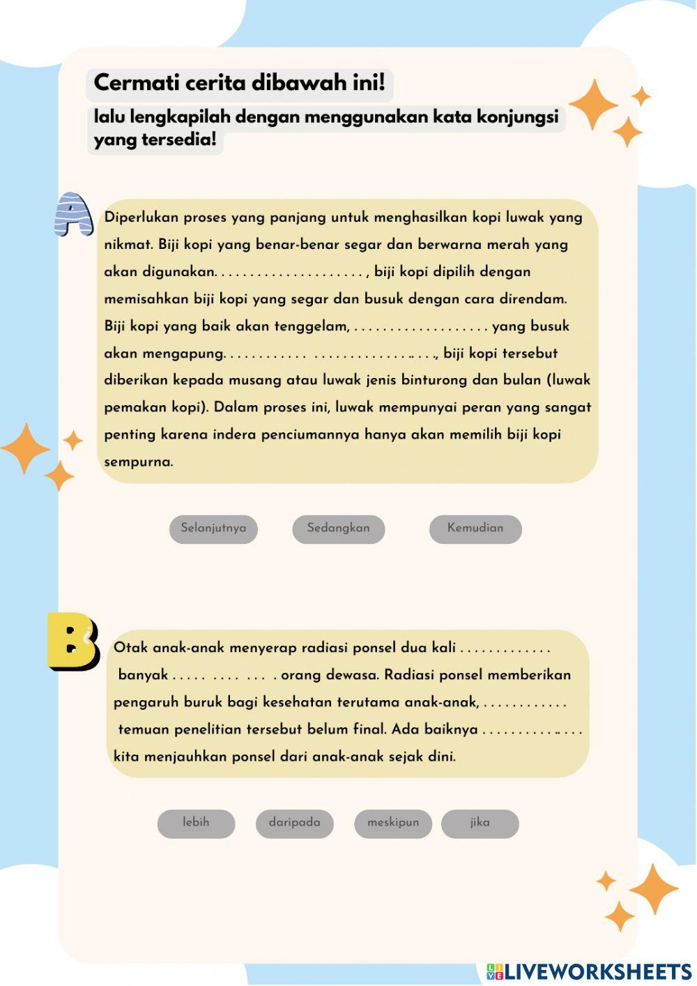 Lembar Evaluasi Bahasa Indonesia Bab 7
