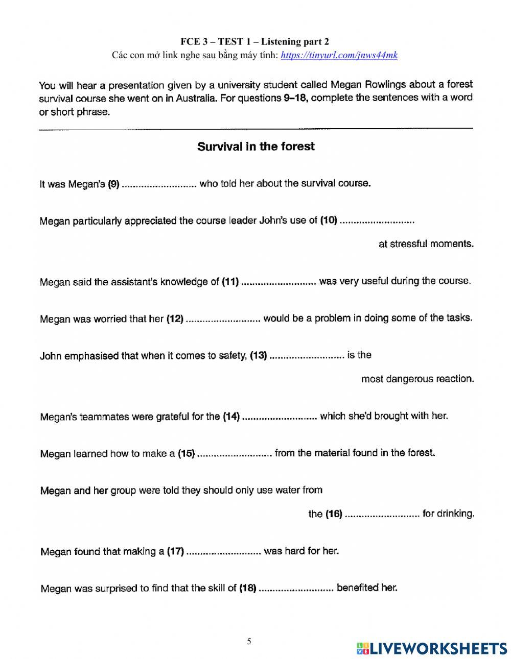 Foreign teacher-S7-WEEK 19-FCE + PET PRACTICE