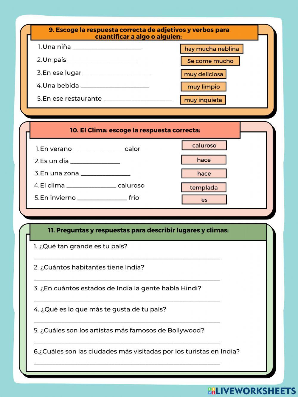 Examen escrito introducción al español 2