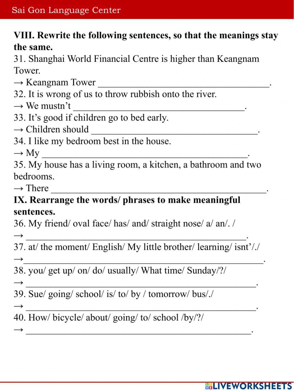 Test 2 English 6
