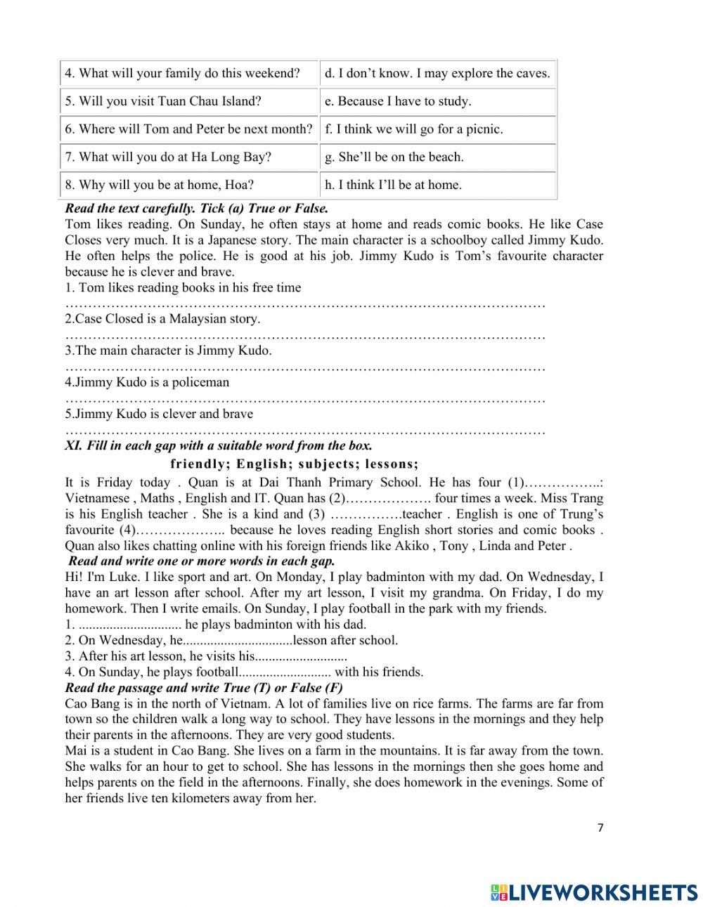 Review 1- 2 end of the 1st term