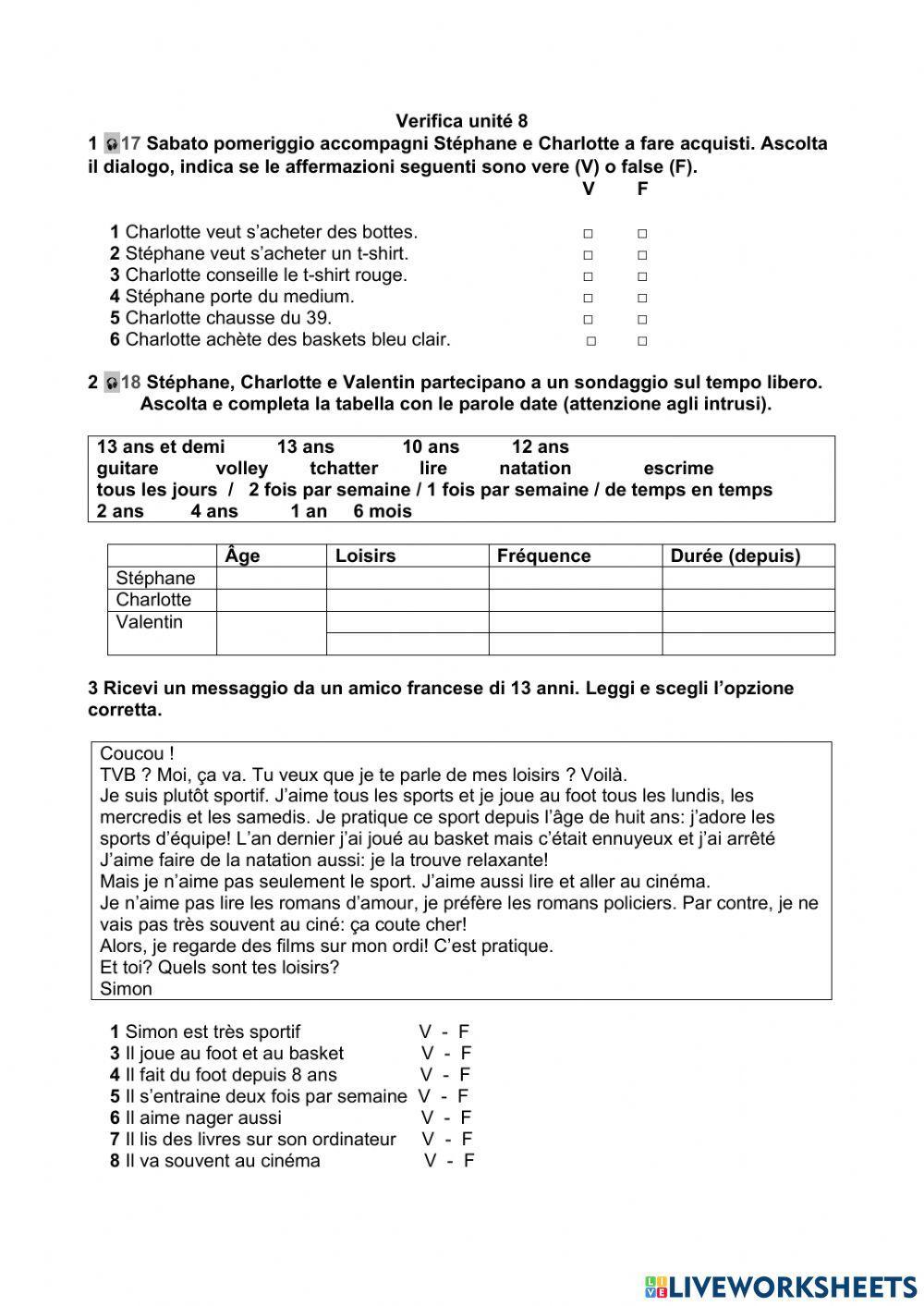 8 Loisirs et vetements