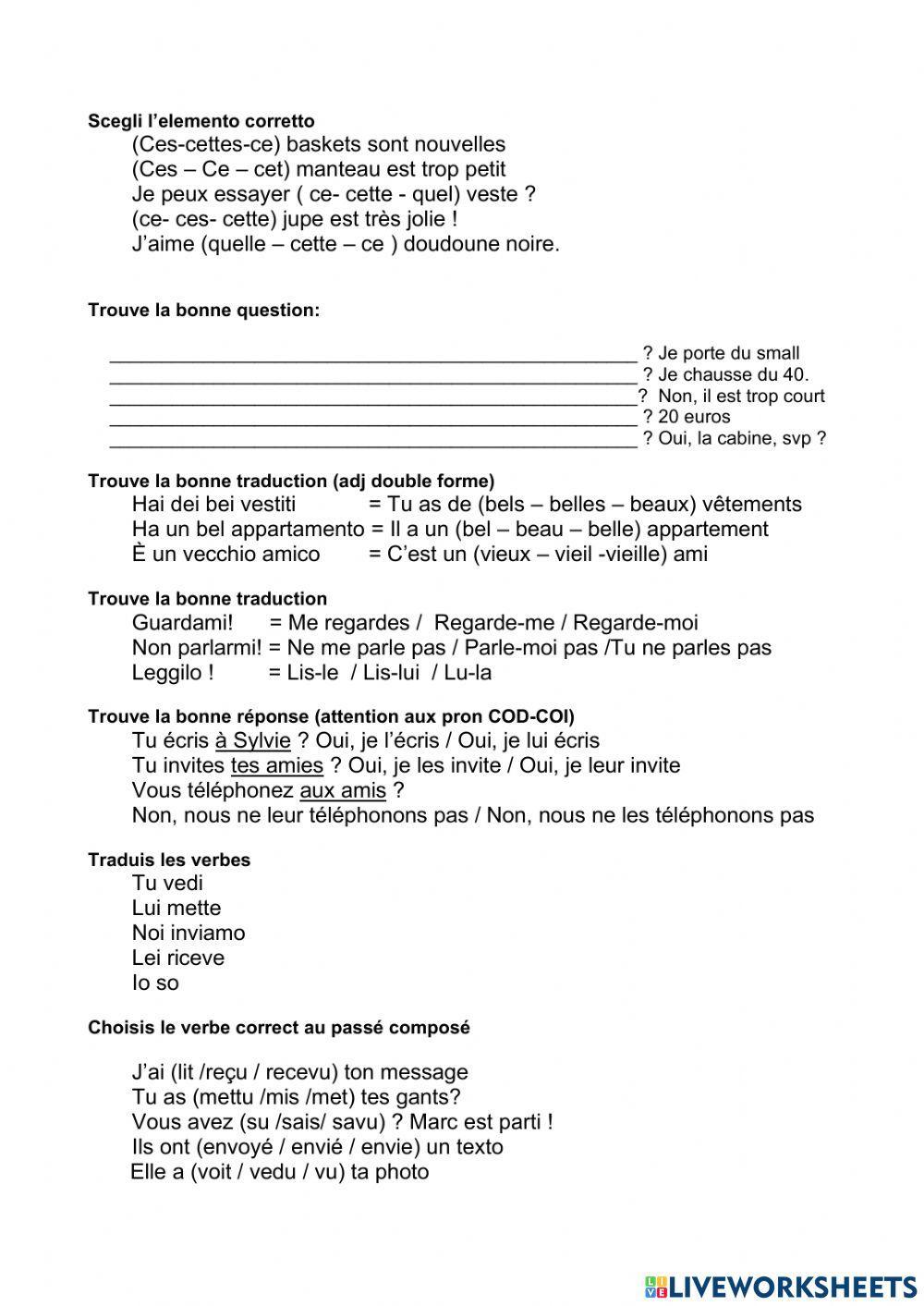 8 Loisirs et vetements