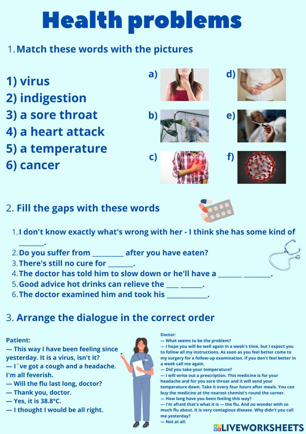 Health Problems Free Worksheet Live Worksheets Health Problems Free Worksheet Live Worksheets