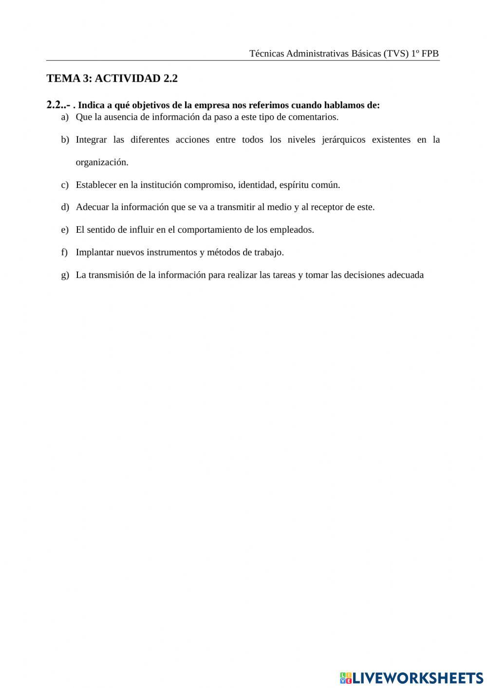 Actividad objetivos de la comuniacion