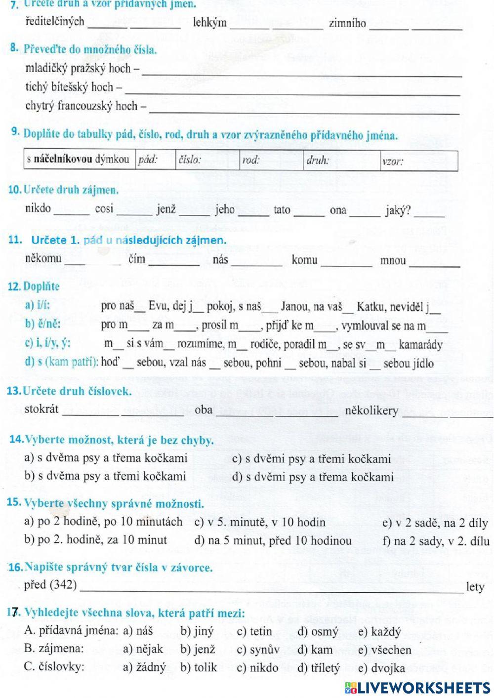 Ohebné slovní druhy