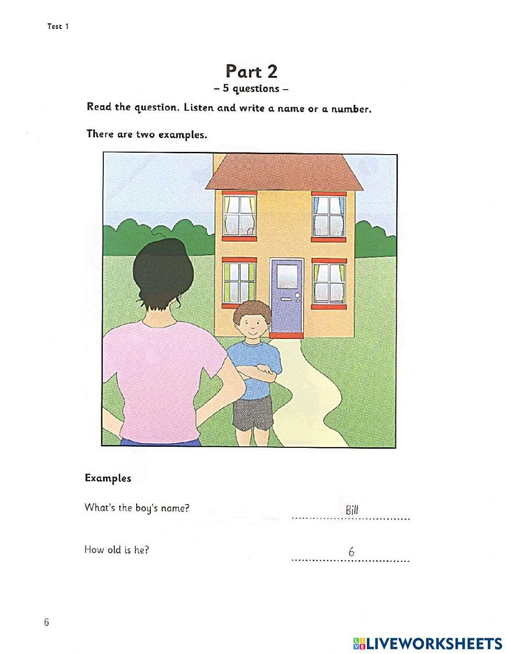 Starters 6- Test 1- Listening