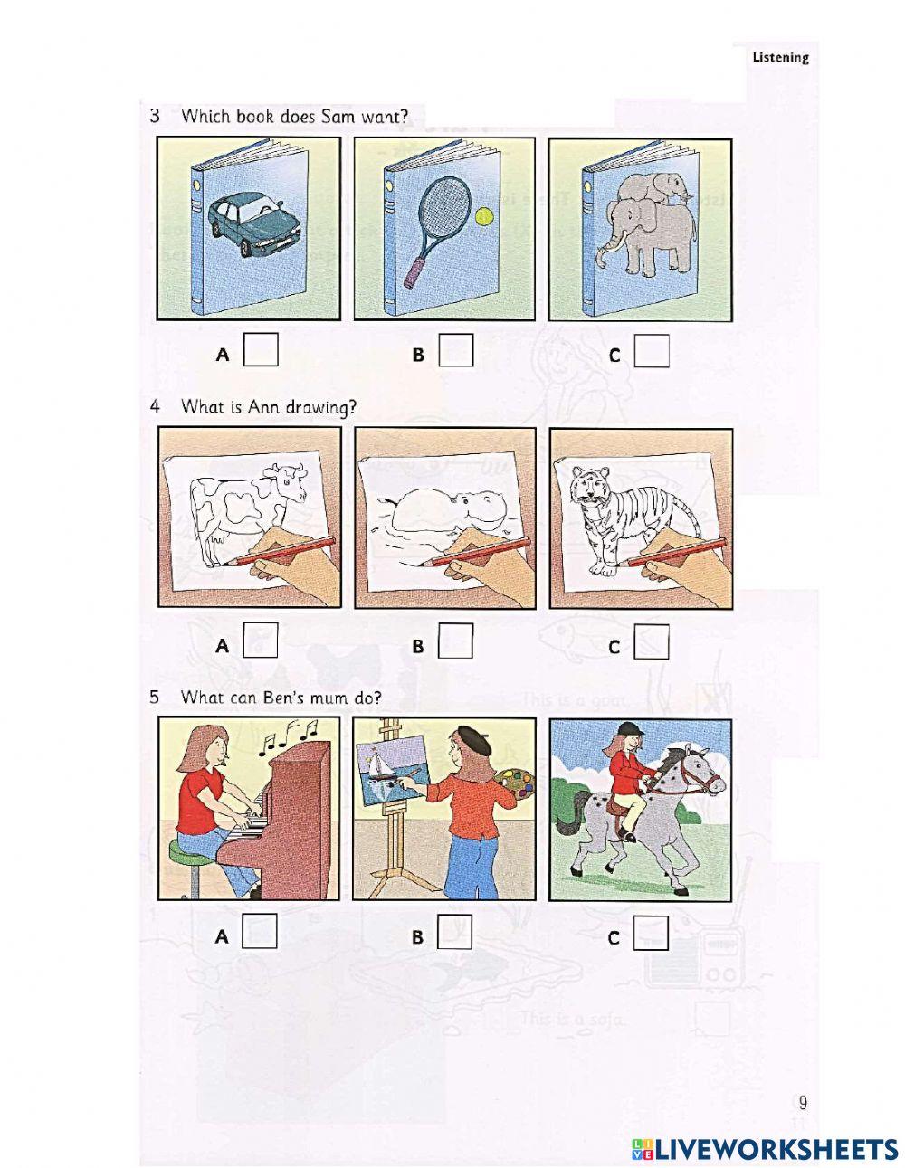 Starters 6- Test 1- Listening