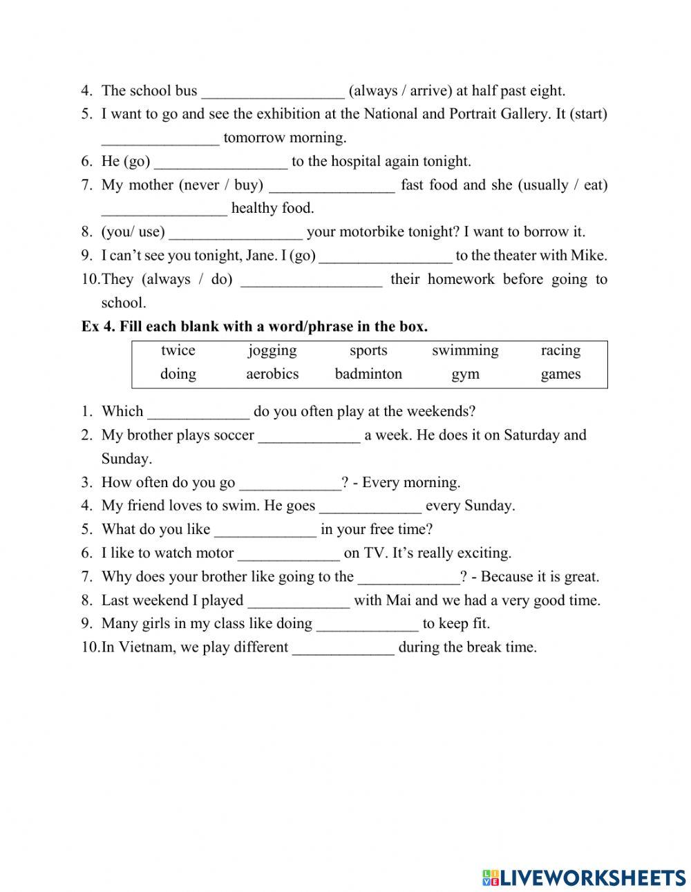 Đề cương khối 6 - test 1