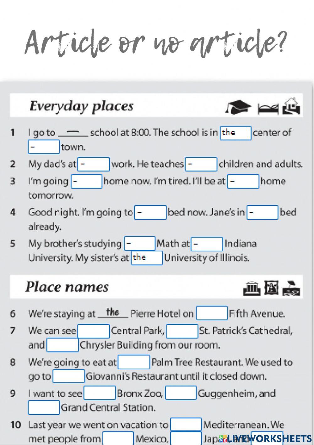 Article or no article