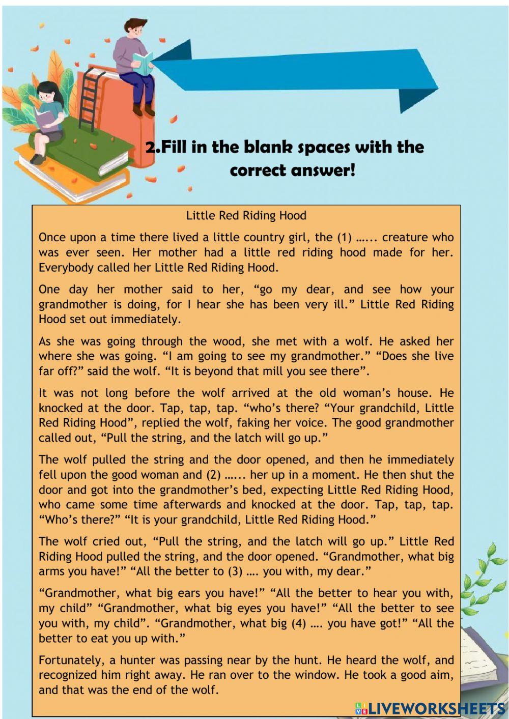 Student English Worksheet