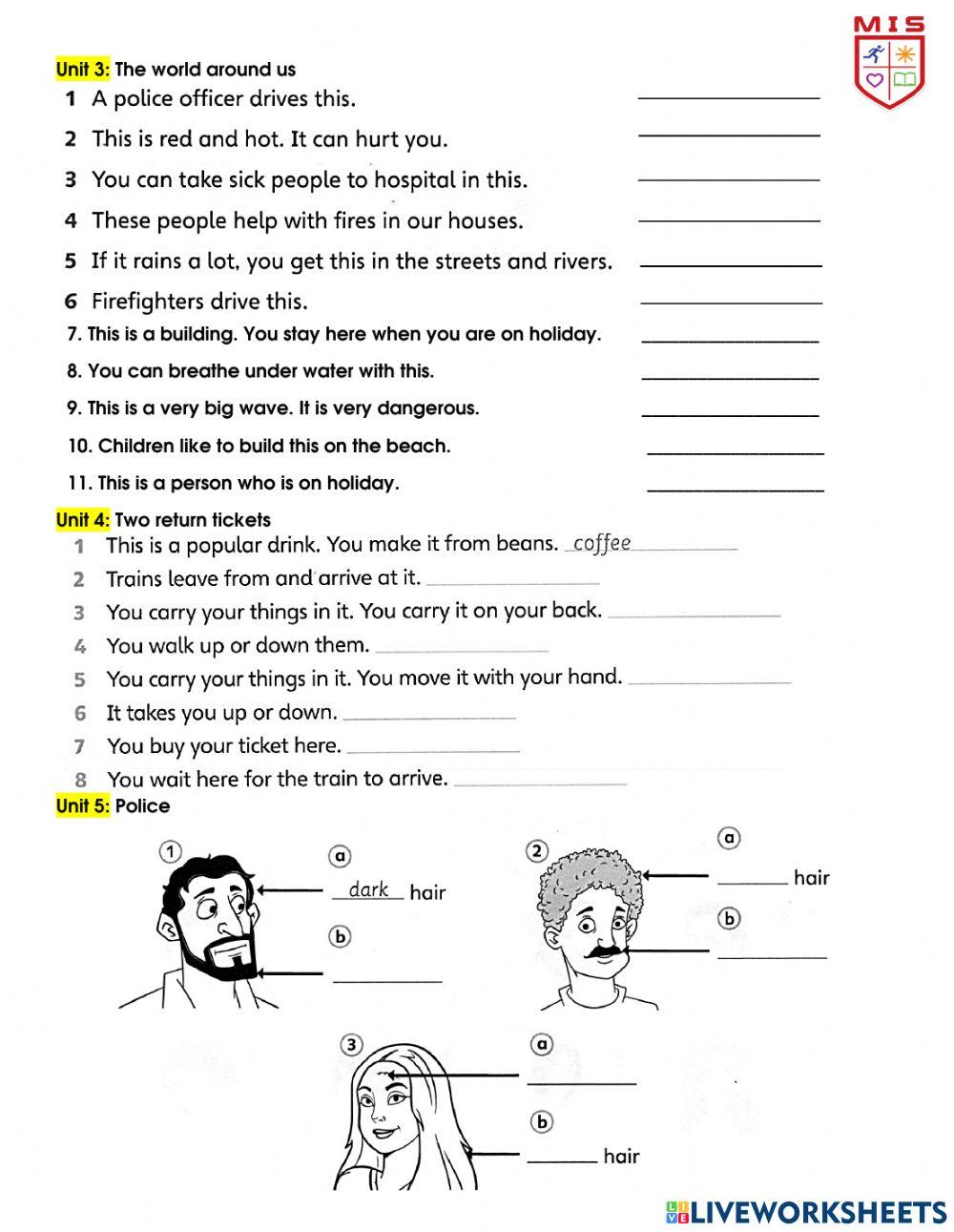 SM 4 - Vocabulary Review U0-5