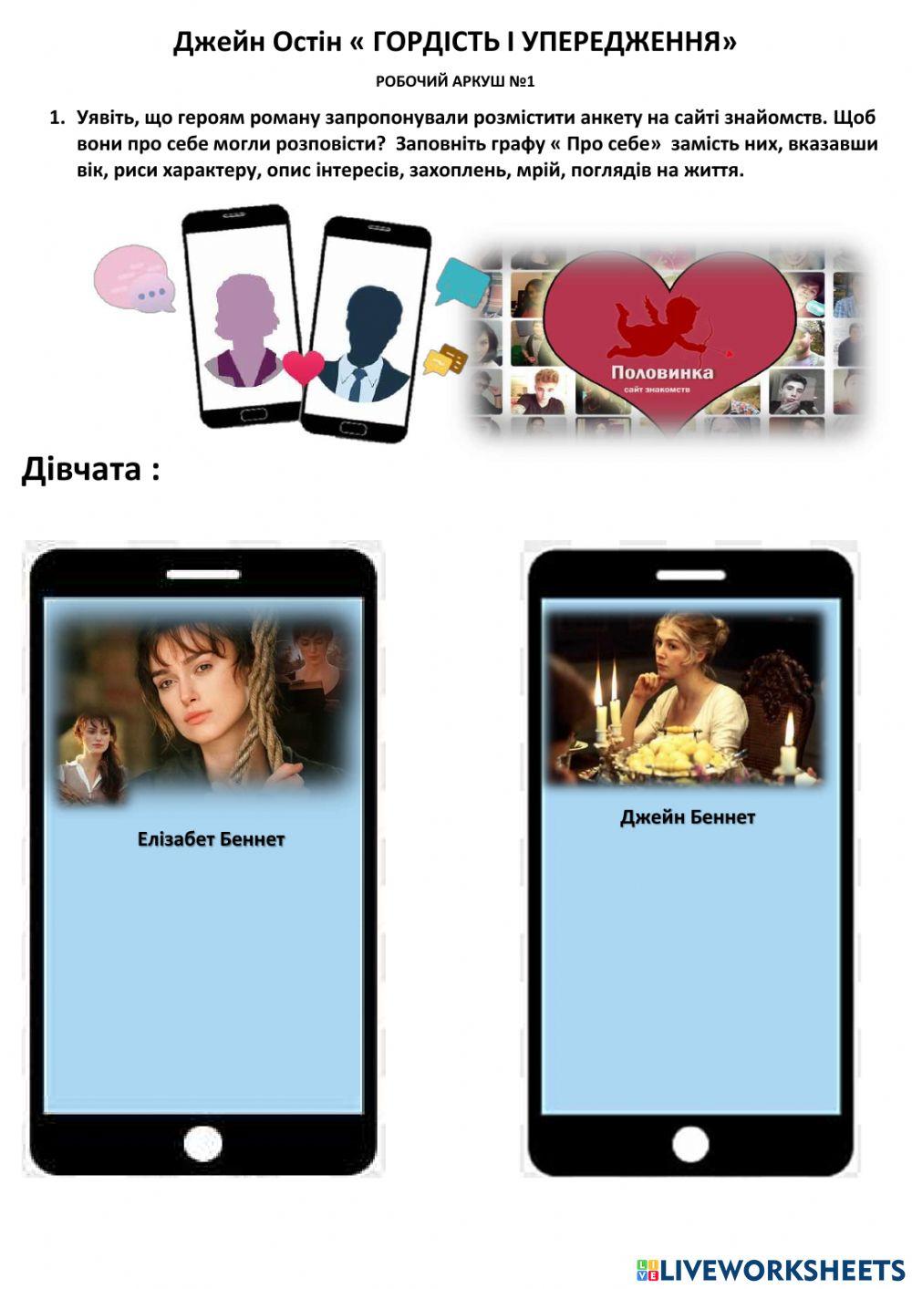 Герої роману -Гордість та упередження-