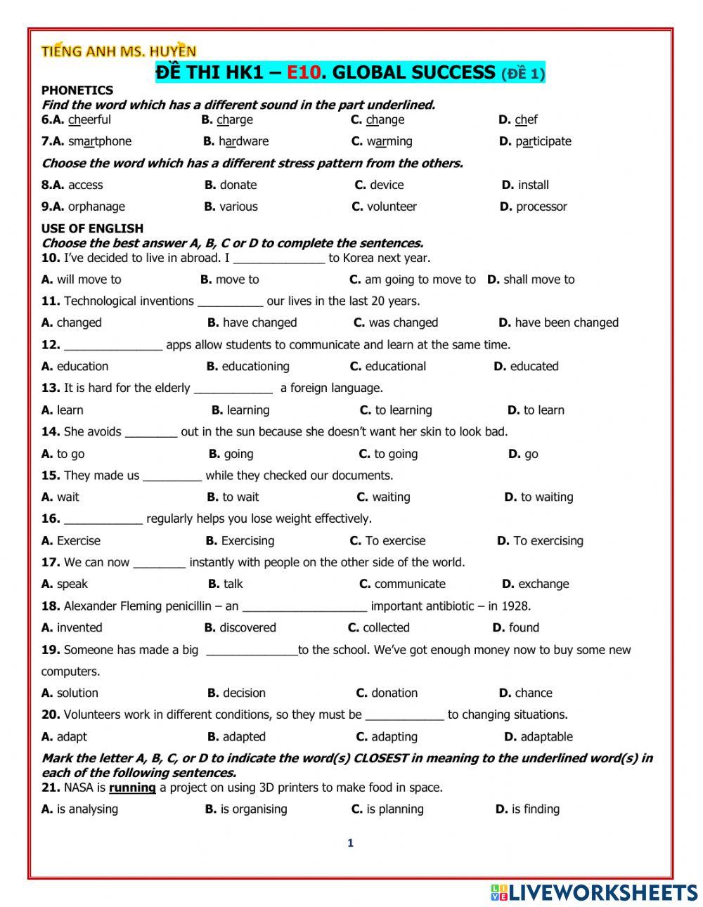 E10. global success. đề thi hk1 (đề 1)