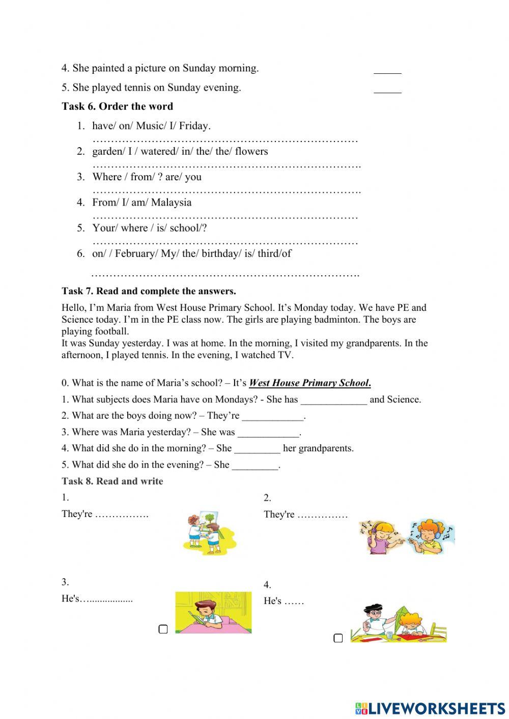 Cuối học kì I lớp 4