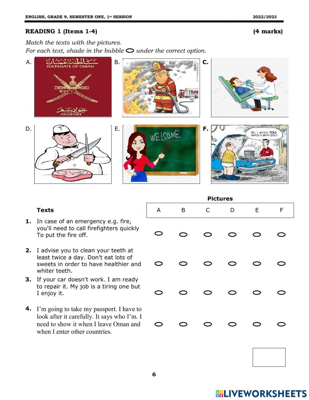 G.9B Mock Interactive Exam