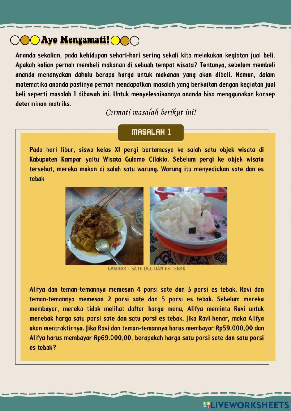 Determinan matriks berordo 2 x 2