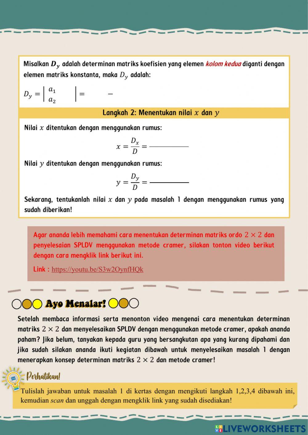 Determinan matriks berordo 2 x 2