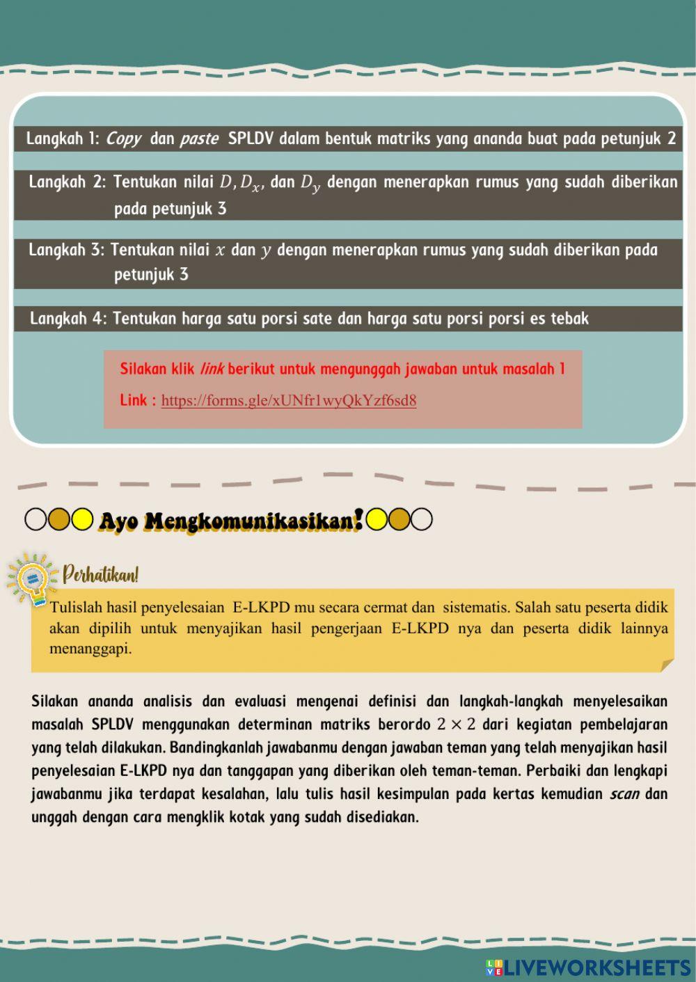 Determinan matriks berordo 2 x 2