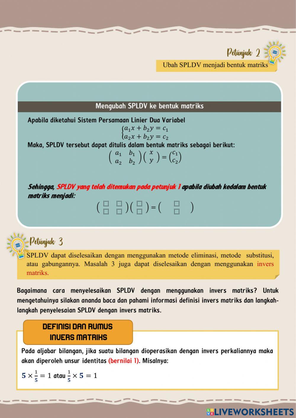 Invers matriks berordo 2 x 2