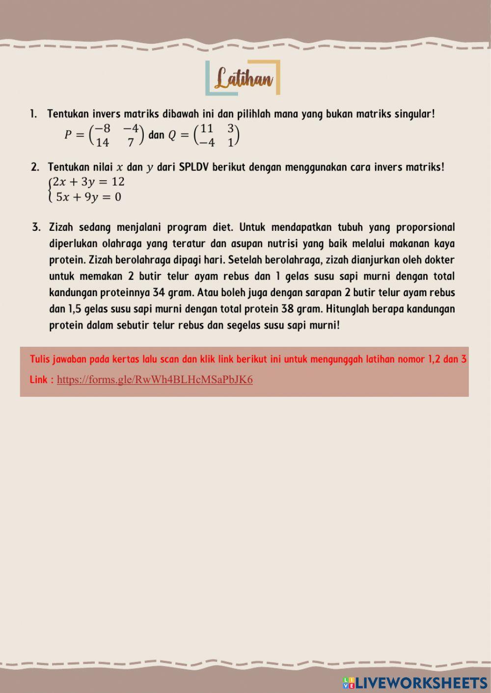 Invers matriks berordo 2 x 2
