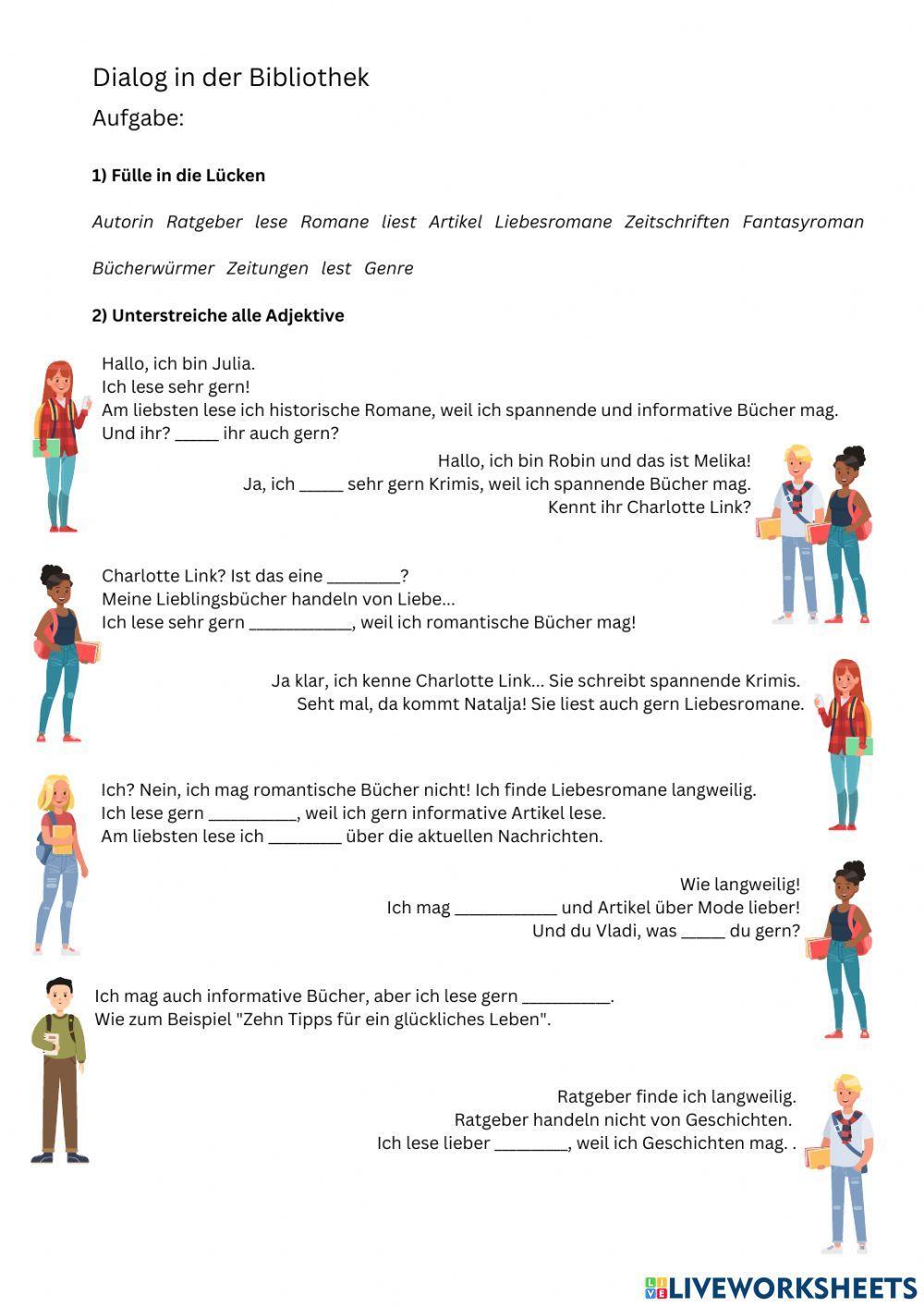 Dialog zum Thema: -Was liest du gern?-