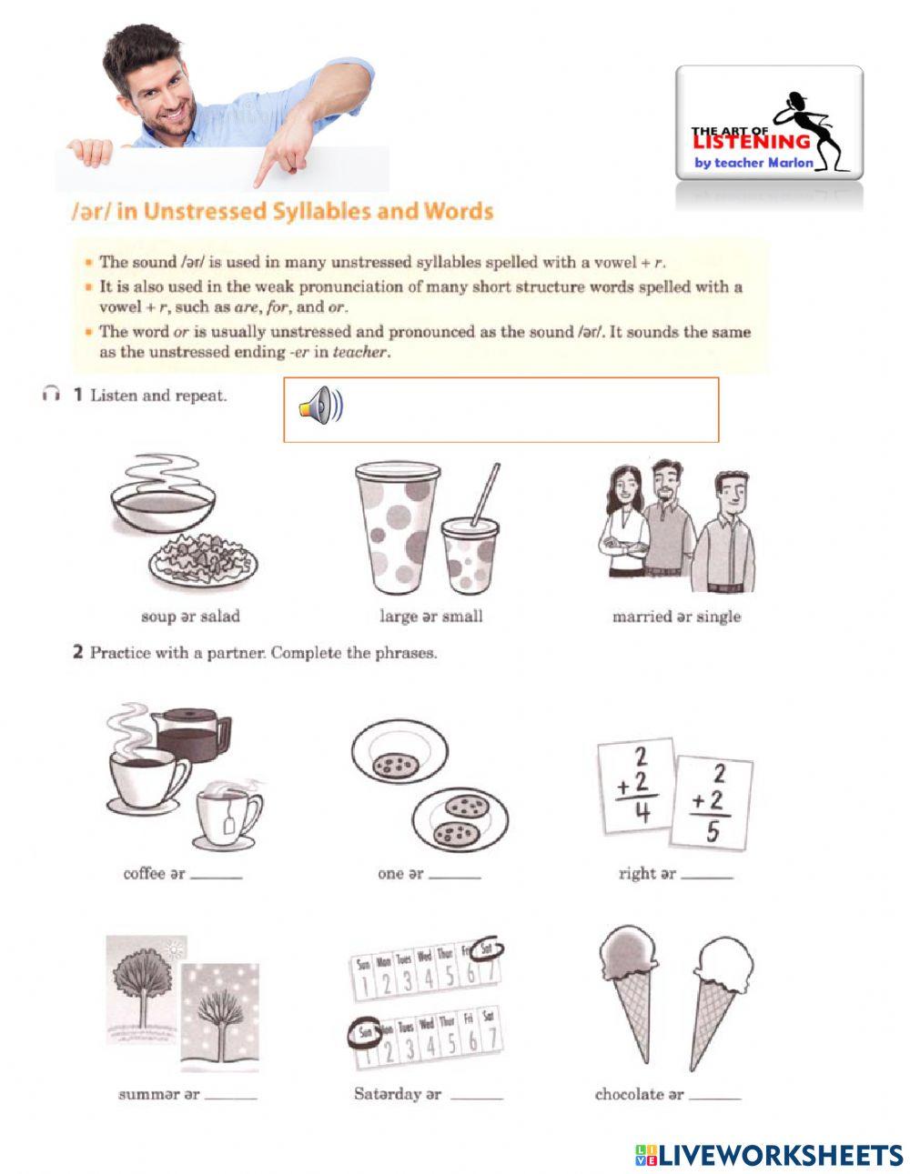 Pronunciation stressed and untressed syllables