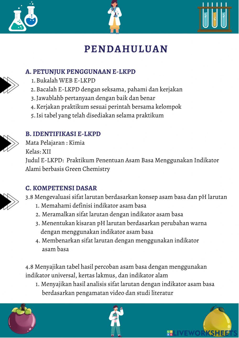 Lembar Kerja Peserta Didik -  Asam Basa