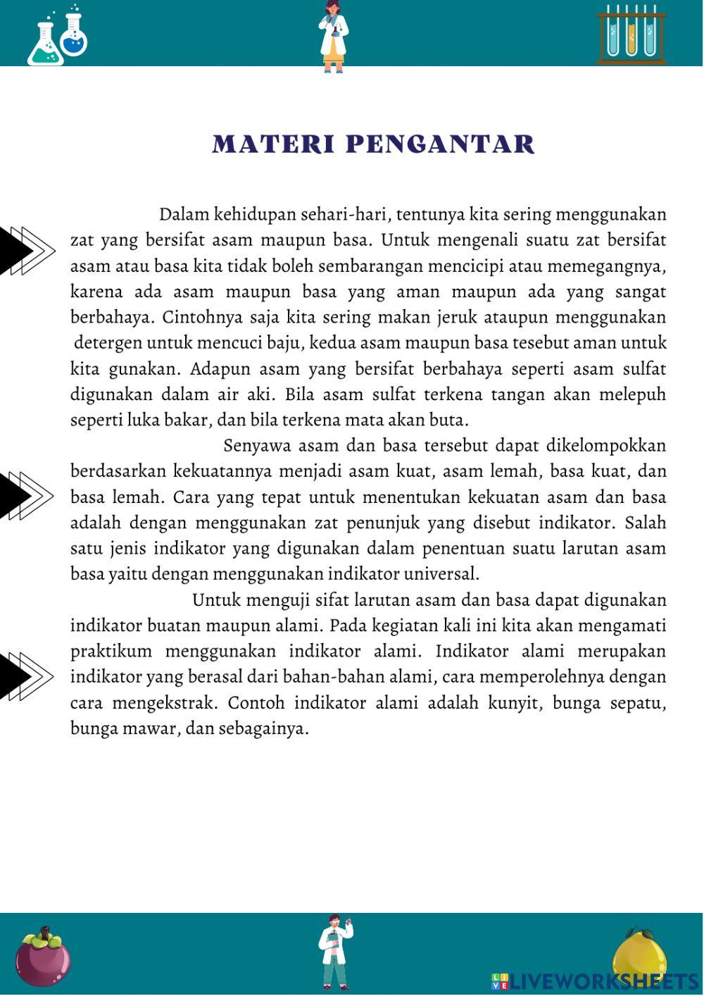 Lembar Kerja Peserta Didik -  Asam Basa