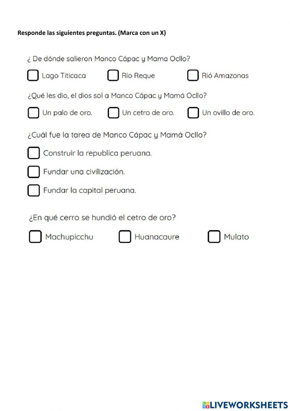 Leyenda de Manco Cápac y Mama Ocllo