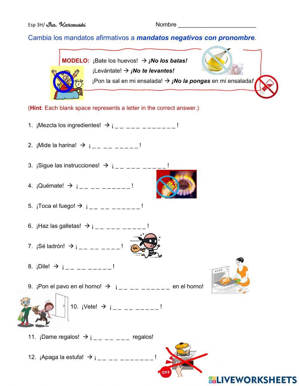 Los mandatos negativos y familiares